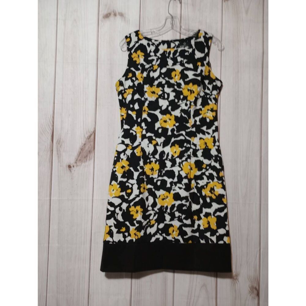 Ronnie Nicole Dress Ladies 10 Yellow Black Sleeveless Midi